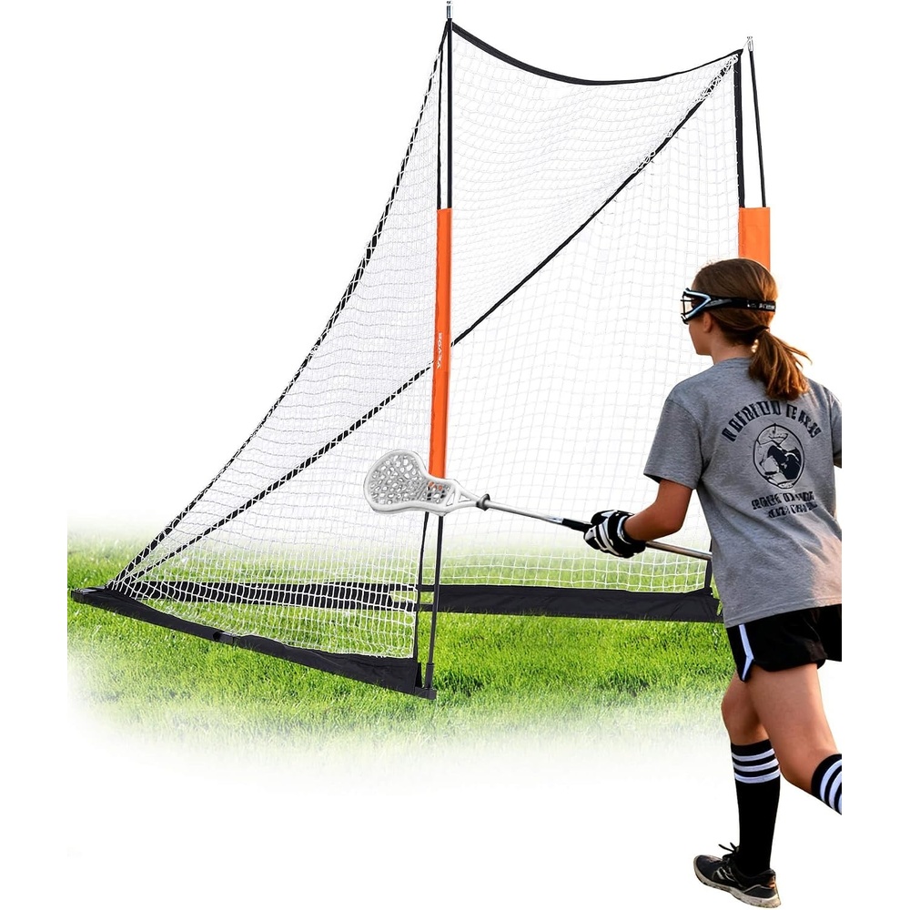 image:imageVEVOR Portable Lacrosse Goal Complete Training Accessory Set with Extended Coverage for Youth and Adults6 x 6 Fiberglass Goal