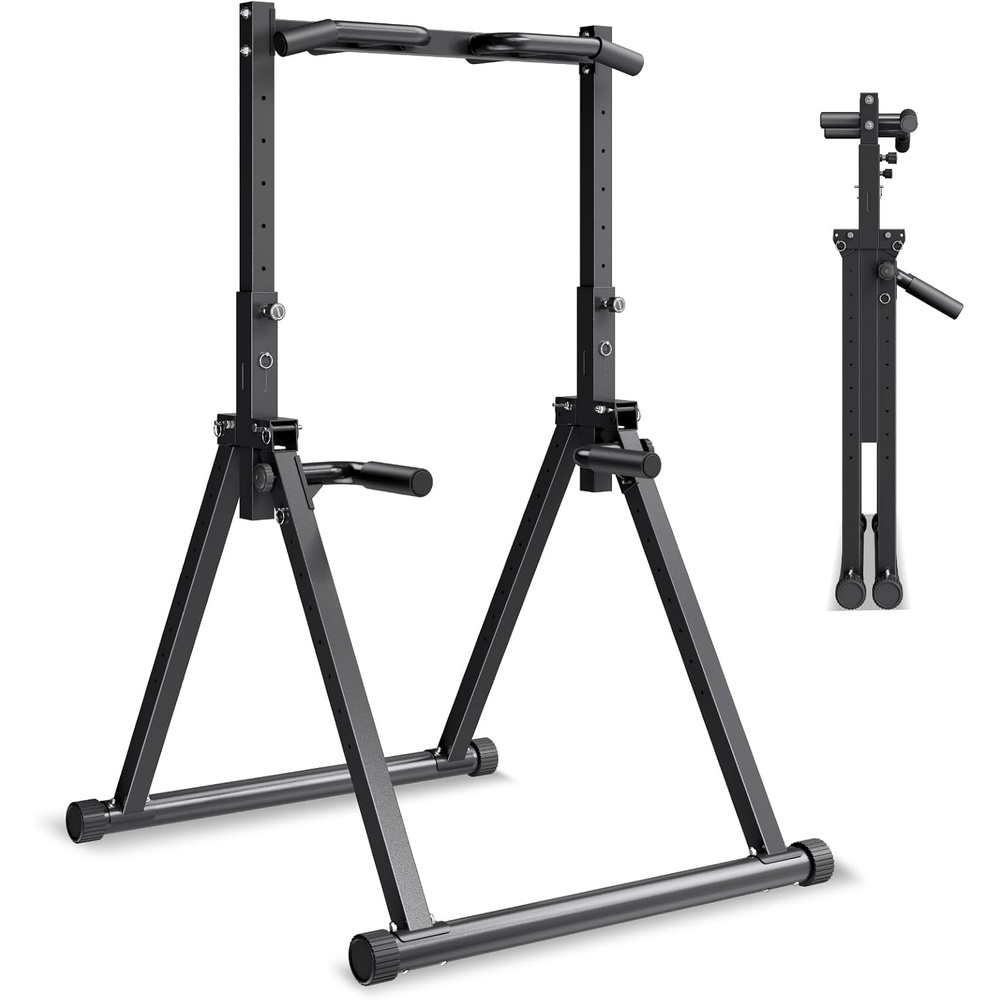 image:imageVEVOR Pull Up Bar 330LBS Capacity Portable Pullup Bar Station Pullup Bars Free Standing with Triangular Structure amp HeavyDuty Steel Tube 9 Level Height Adjustment Gravity Fitness for Arms Back