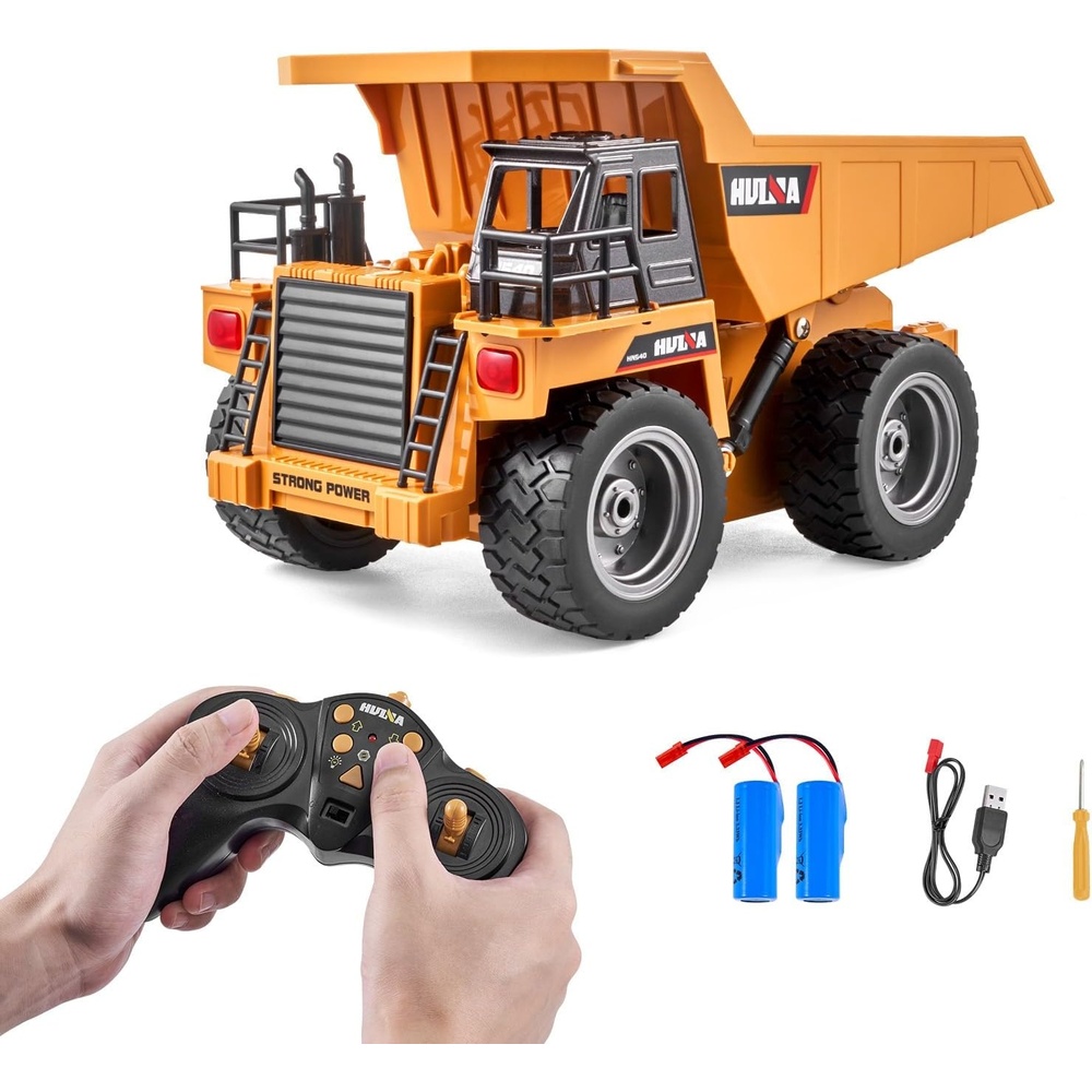 image:imageVEVOR Remote Control Excavator Toy 114 Scale Remote Control Digger with Metal Shovel 22 Channel RC Excavator with Lights amp Sounds Full Functional Construction Vehicles for Kids Birthday PresentPVC Bed