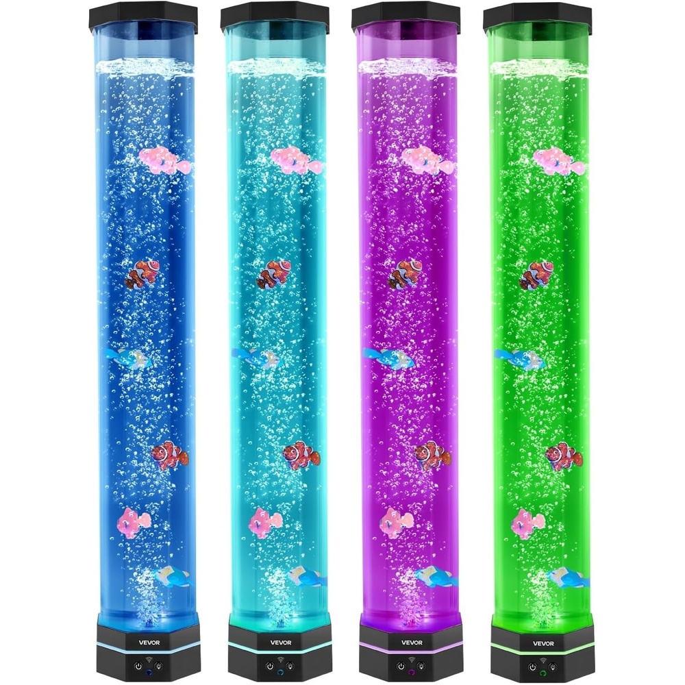 image:imageVEVOR Sensory Bubble Tube Lamp 16 Color Changing Light Effects Water Fish Lamp with Builtin Bluetooth Speaker amp White Noise Fake Aquarium Tank Night Light for Bedroom Living Room Home Decor267 ft