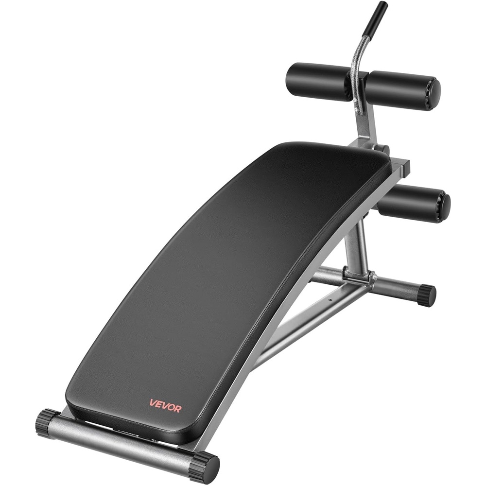 image:imageVEVOR Sit Up Bench Curved Decline Ab Bench with Reverse Crunch Handle with 6 Adjustable Height Setting Heavy Duty Steel 600 Lbs Capacity for Home Gym Workouts Strength Training Full Body MusclesBlack