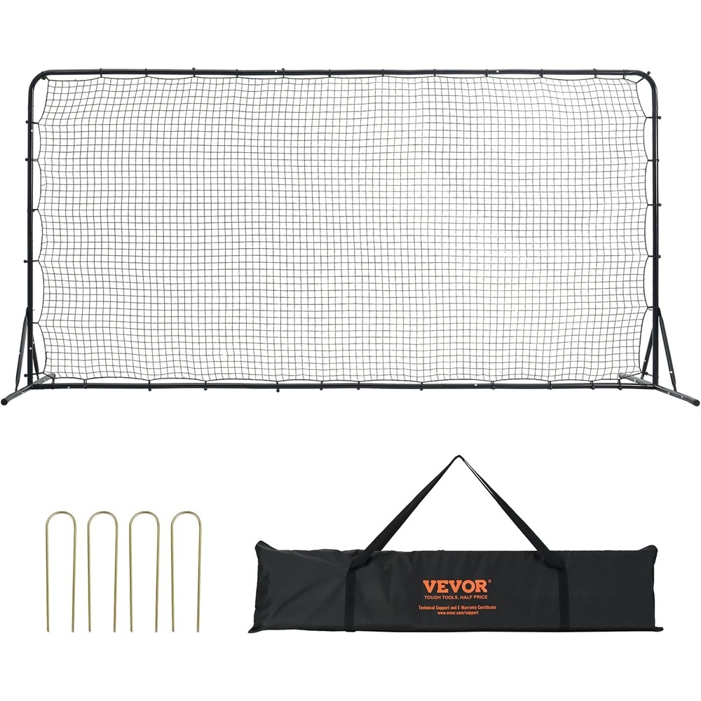 image:imageVEVOR Soccer Rebound Trainer Iron Soccer Training Equipment Sports Football Rebounder Wall DoubleSided Rebounding Net Easy Assembly Perfect for Backyard Practicing Solo Training Passing12x6FT