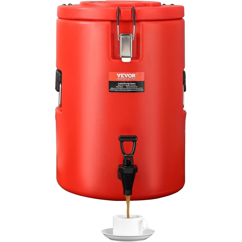 image:imageVEVOR Stainless Steel Insulated Beverage Dispenser 45 Gallon 172 Liter Thermal Hot and Cold Drink Server Dispenser with Spigot Handle Foodgrade for Hot Tea Coffee Water Restaurant Drink Shop  for Hot and Cold Drink Restaurant Shop FoodGrade Tea Coffee Water Thermal Dispenser Cooler with Handle amp TwoStage Spigot45 gallon