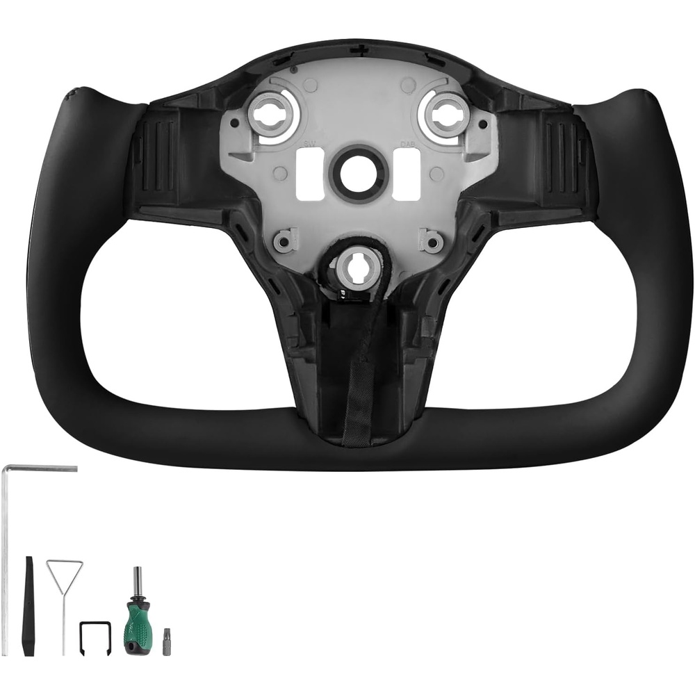 image:imageVEVOR Steering Wheel for 20162021 Honda Civic Carbon Fiber Steering Wheel DShaped FlatBottom Leather Grip with NonSlip Texture amp Precise Stitching Accessories Replacement for Honda Civic BlackModel 320162023Black