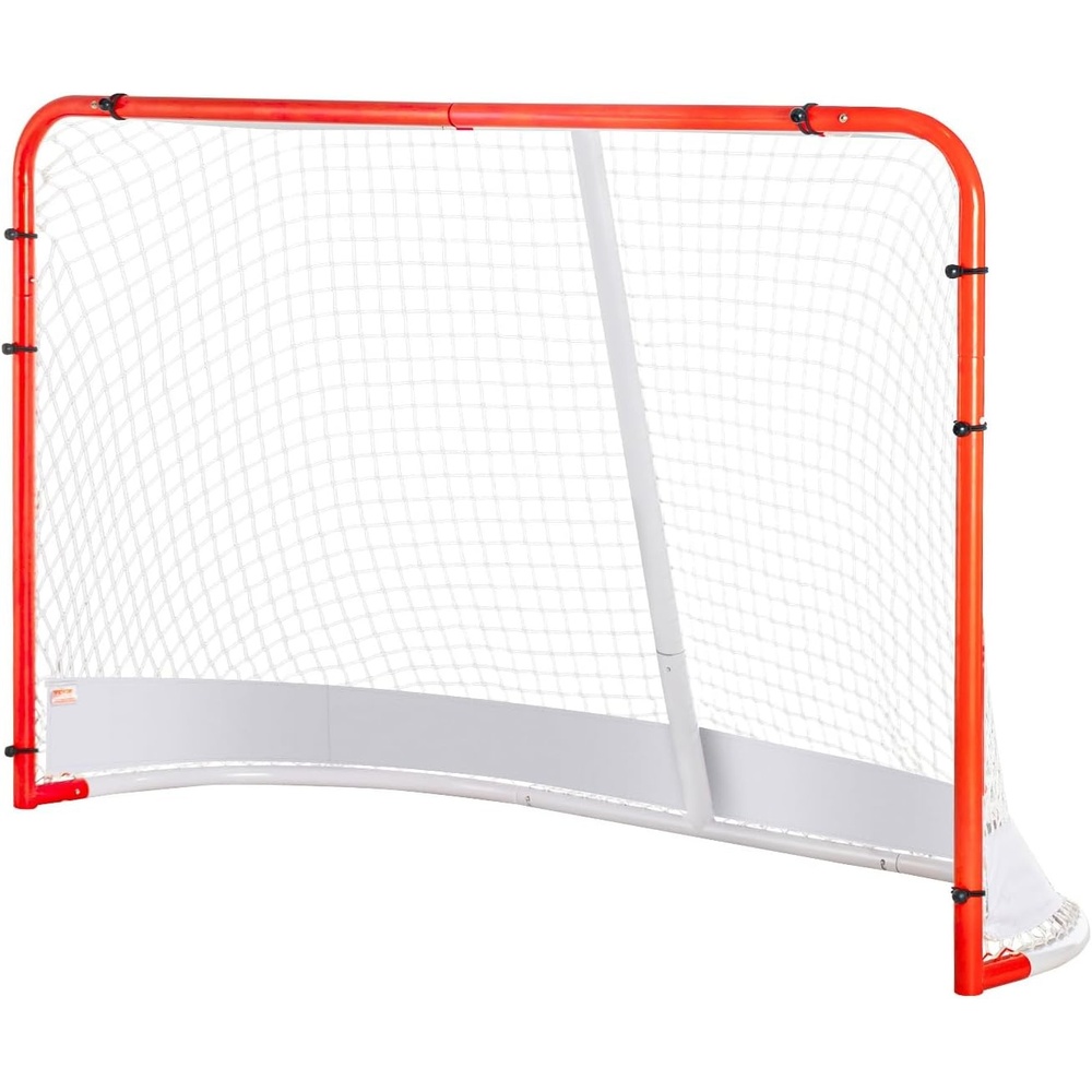image:imageVEVOR Street Hockey Net Indoor Outdoor Steel Hockey Goal Official Regulation Pro Hockey Training Goal Set Portable Hockey Goal with Net Easy Assemble 72 x 48 WhiteRed72 x 48