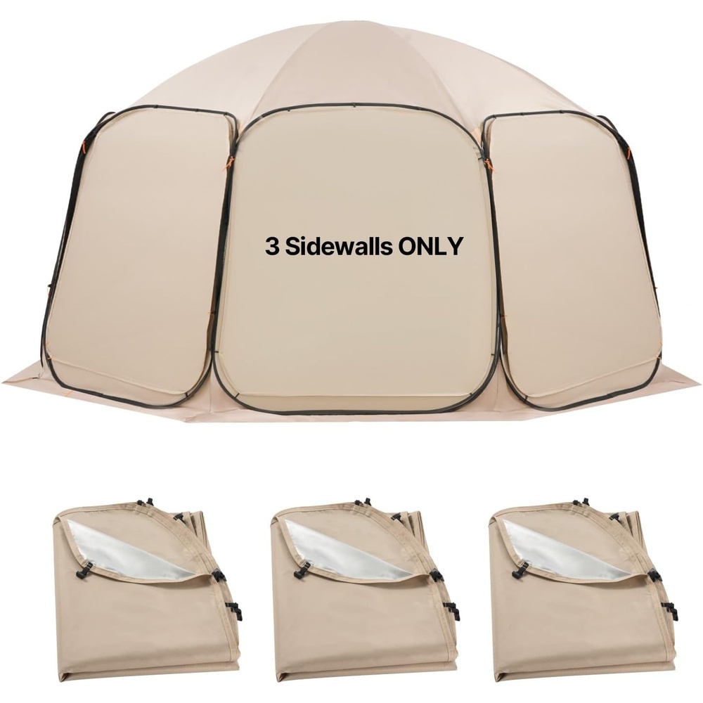image:imageVEVOR Sun Shade Sail Canopy Covers Fit for 6 x 6 ft Screen House Tent Sun Protection 551 x 571 ft 300D Oxford SilverCoated Fabric Pack of 2 Not Include Tent for Outdoor Activities Beigefor 15x138 ft Popup Tent