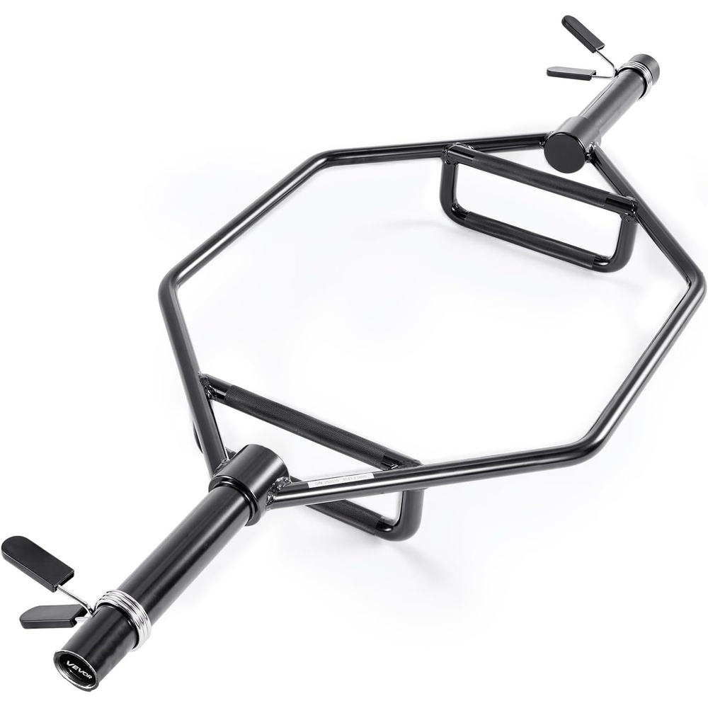 image:imageVEVOR Trap Bar Hex Bar 2Inch Hex Barbell 800 LBS Capacity Shrug Bars with Knurled Grips Weightlifting and Strength Training Equipment Home Gym for Squats Deadlifts Shoulder PressesBlack