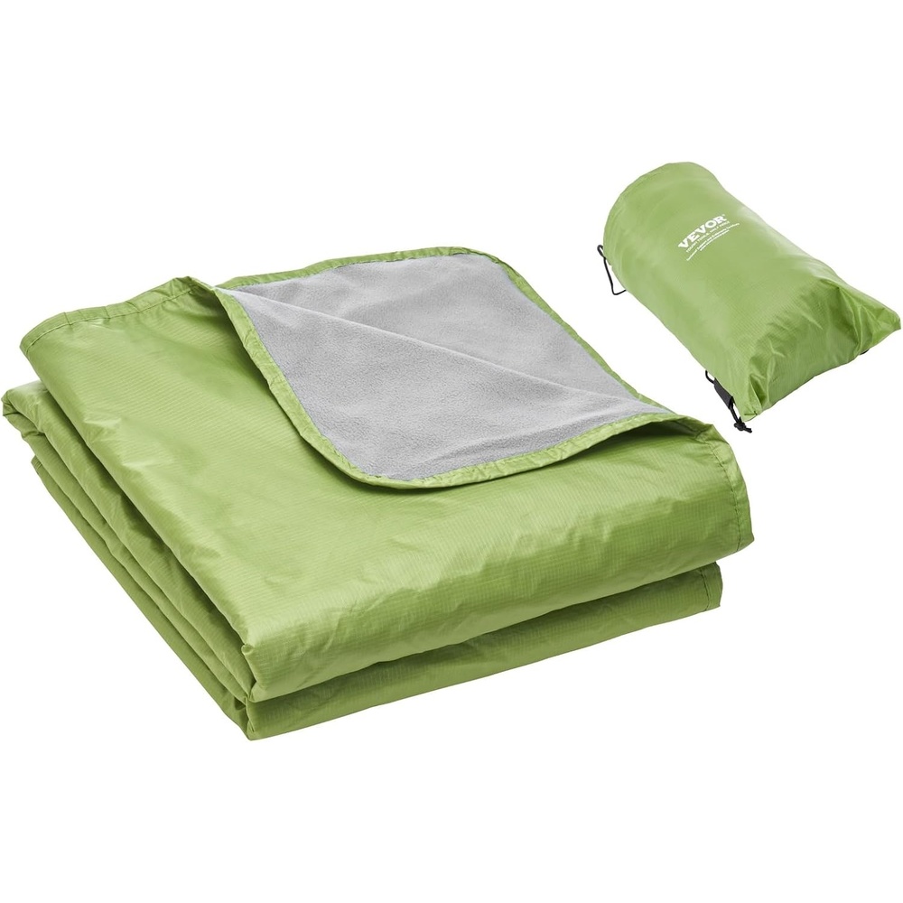 image:imageVEVOR Waterproof Camping Blanket Large Warm Wearable Outdoor Fleece Stadium Blanket Windproof Flame Retardant Great for Picnics Hiking Sports Events Travel Beach Car 79 x 59 Army Green