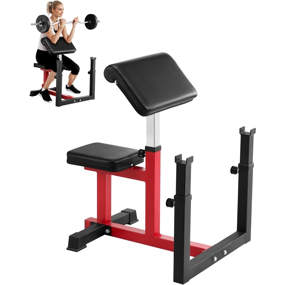 image:imageVEVOR Weight Bench with Leg Extension Strength Training Benches Max Load 440 LBS Home Gym Bench Fitness Equipment Seated Arm Isolated Barbell Dumbbell Bicep Station Workout Bench for Home Gym