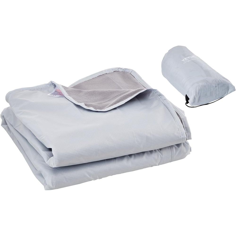 image:imageVEVOR Wool Camping Blanket Large Warm Stadium Blanket Flame Retardant Great for Outdoors Picnics Hiking Sports Events Travel Car amp Bushcraft Survival Kits 64 x 88 Light Grey Wool BlanketsLight Grey