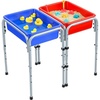 Kids 2-Station Sand and Water Adjustable Play Table with Detachable Storage Bins