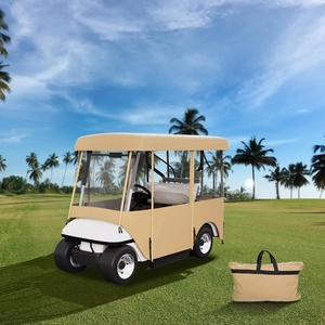 Happybuy Golf Cart Enclosure, 4-Person Golf Cart Cover, 4-Sided Fairway Deluxe, 300D Waterproof Driving Enclosure with Transparent Windows, Fit for EZGO, Club Car, Yamaha Cart(BG 78.7″)