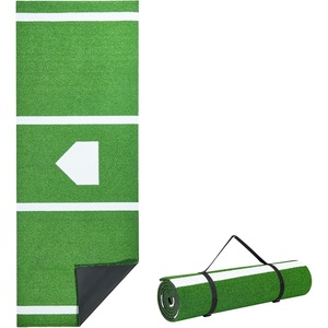 VEVOR 12’x6’/10’x3.8′ Upgraded Baseball/Softball Batting Mat with Home Plate – 15MM Thicken Anti-Fade Turf & Anti-Slip Foam Backing, Portable Hitting Trainer for Cage/Indoor/Outdoor Practice(Green)