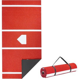 VEVOR 12’x6’/10’x3.8′ Upgraded Baseball/Softball Batting Mat with Home Plate – 15MM Thicken Anti-Fade Turf & Anti-Slip Foam Backing, Portable Hitting Trainer for Cage/Indoor/Outdoor Practice(Red)
