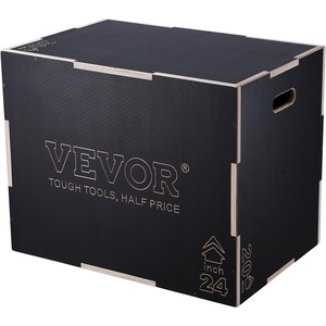 VEVOR 3 in 1 Plyometric Jump Box, Easy-to-Assemble Wood Plyo Box for Jumping Trainers, Home Gym Training and Conditioning(30″x24″x20″)