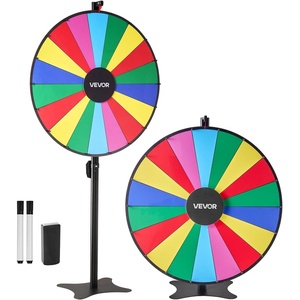 VEVOR 36 in Spinning Prize Wheel, 18 Slots Spinning Wheel with Stand, Adjustable Height Win Fortune Roulette with a Dry Erase and 2 Markers, 6 Colors, Easy Assembly, for Party Pub Trade Show Carnival(36 INCH)