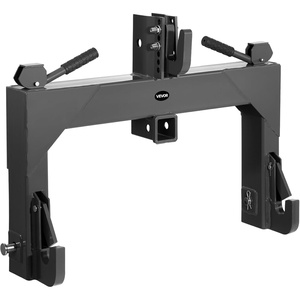 VEVOR 3-Point Quick Hitch with 2 in Receiver, 3000 Lbs Lift Capacity, 3-Pt Hitch with 5 Level Adjustable Bolt, Adaptation to Category 1 & 2 Tractor, Heavy Duty 3 Point Attachments, Black(Black)