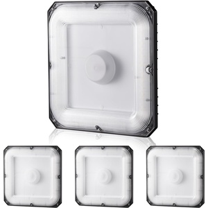 VEVOR 4 Pack LED Canopy Lights, 80W, 8800LM 5000K Daylight Commercial Industrial Outdoor Canopy Lights, 10.08″x10.08″ Surface Mount Ceiling Lighting for Gas Station Warehouse Garage Street Shop, IP65