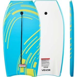 VEVOR 42-Inch Bodyboard, Body Board Trainer with EPS Foam Core & Wrist Leash, UV-Resistant Beach Bodyboard for Beginners, Youth Up to 180 lbs