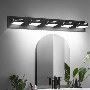 VEVOR 5-Light LED Modern Vanity Light Fixtures, 33.46-Inch, Black Finish Bathroom Wall Lighting Fixture Over Mirror, with IP44 Waterproof, for Bathroom, Living Room, Bedroom, Hallway, Cool White 6000K(American)