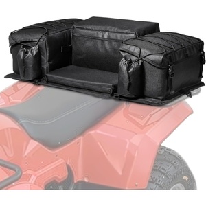 VEVOR 60L ATV Rear Storage Bag, 600D Oxford Cloth ATV Cargo Storage Bag with Backrest & Waterproof Cover, Back Seat Gear Bags Fit Most ATVs with Rear Rack – Compatible with ATVs, UTV, Can-Am Vehicles(600D Oxford Cloth)