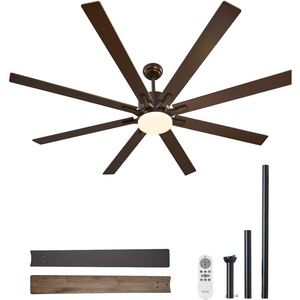 VEVOR 72 In Ceiling Fan with Light, 6-Speed Remote Control, Dimmable 3-Color Temperature, Reversible DC Motor, Modern Low Profile Flush Mount Fan for Bedroom, Living Room, Indoor/Outdoor Use, Coffee(Coffee)