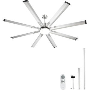 VEVOR 72 In Ceiling Fan with Light, 6-Speed Remote Control, Dimmable 3-Color Temperature, Reversible DC Motor, Modern Low Profile Flush Mount Fan for Bedroom, Living Room, Indoor/Outdoor Use, Coffee(Brushed Nickel)