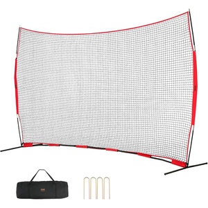 VEVOR 7X7ft/12X9ft/16X10ft/20x10ft Barricade Backstop Net, Ball Sports Barrier Netting, Portable Practice Net for Baseball Softball Lacrosse Hockey Basketball Equipment Training Net(16 x 10 Ft)