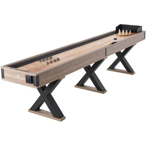 VEVOR 7ft 9ft 12ft Shuffleboard Table 2 in 1 Shuffleboard and Bowling Combo Set, Shuffle Board with Scratch-Resistant Playfield, Pucks, Bowling Set, Wax, Brush for Family Game Rooms(11.5ft)