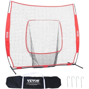 VEVOR 7x7ft Baseball Softball Practice Net, Portable Baseball Training Net for Hitting Batting Catching Pitching, Backstop Baseball Equipment Training Net(7x7FT(No Strike Zone))