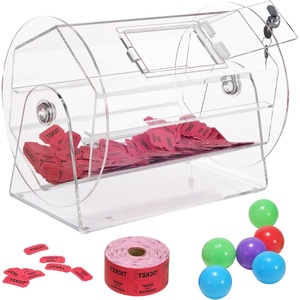 VEVOR Acrylic Raffle Drum,Professional Raffle Ticket Spinning Cage with 2 Keys, Transparent Lottery Spinning Drawing, Holds 10000 Tickets or 300 Raffle Balls, Raffle Ticket Box for Lottery Games Bing(22 x 18 inch – Large)