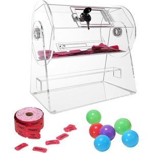 VEVOR Acrylic Raffle Drum,Professional Raffle Ticket Spinning Cage with 2 Keys, Transparent Lottery Spinning Drawing, Holds 10000 Tickets or 300 Raffle Balls, Raffle Ticket Box for Lottery Games Bing(12 x 12 inch – Small)