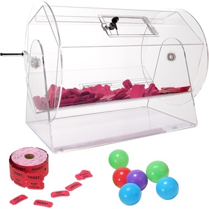 VEVOR Acrylic Raffle Drum,Professional Raffle Ticket Spinning Cage with 2 Keys, Transparent Lottery Spinning Drawing, Holds 10000 Tickets or 300 Raffle Balls, Raffle Ticket Box for Lottery Games Bing(16 x 13 inch – Medium)
