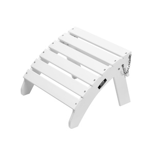 VEVOR Adirondack Ottoman, 21.5L x 18.9W x 14.8H Inch HDPE Plastic Folding Adirondack Ottoman, Weather-Resistant Foot Rest for Adirondack Chair, Widely Used for Outside Porch Pool Lawn Backyard, Gray(White)