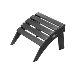 VEVOR Adirondack Ottoman, 21.5L x 18.9W x 14.8H Inch HDPE Plastic Folding Adirondack Ottoman, Weather-Resistant Foot Rest for Adirondack Chair, Widely Used for Outside Porch Pool Lawn Backyard, Gray(Black)