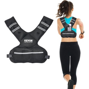 VEVOR Adjustable Weighted Vest, 11-20lb/20-32lbs/35lbs/40lbs Weight Vest with 6 Ironsand Weights and Reflective Stripe, Workout Equipment for Strength Training Running Jogging(20-32 lbs)