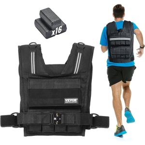 VEVOR Adjustable Weighted Vest, 11-20lb/20-32lbs/35lbs/40lbs Weight Vest with 6 Ironsand Weights and Reflective Stripe, Workout Equipment for Strength Training Running Jogging(35 lbs)