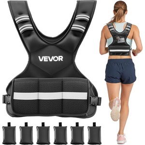 VEVOR Adjustable Weighted Vest, 4-10lbs/20-32lbs/24-40lbs/40lbs Comfortable X-Shape Body Weight Vest Set with 6/8 Weight Packs and Reflective Stripe, for Men Women, Workout Equipment for Strength Training Running Jogging(4-10 lbs)