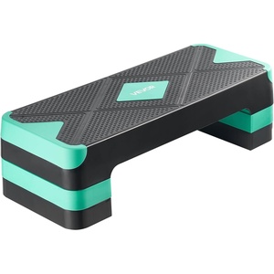 VEVOR Aerobic Exercise Step Platform, 28-Inch Workout Aerobic Stepper, Height Adjustable Fitness Training Step Deck Trainer with 4 Risers, Non-Slip Surface Bench for Home Gym Cardio Strength(green)