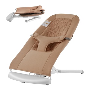 VEVOR Baby Bouncer, Folding Bouncer Seat for Babies 0-9 Months, Portable Baby Bouncer Seat with 2 Reclining Angles, 3-Point Harness & Carrying Bag, Ideal for Indoors Outdoors, Dark Gray(Camel)
