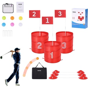 VEVOR Backyard Golf Game, 3 Hole Golf Course, Golf Game Practice Games, Golf Chipping Game for Family, Adults and Kids, Portable Outdoor Yard Golf Game for Lawn, Yard, Camping, Park, Beach(3 Pack Golf Buckets)
