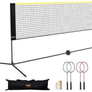VEVOR Badminton Net, Height Adjustable Volleyball Net, Wide Foldable Pickleball Net, Portable Easy Setup Tennis Net Set with Poles, Stand and Carry Bag, for Kids Backyard Game Indoor Outdoor Use(20 ft)