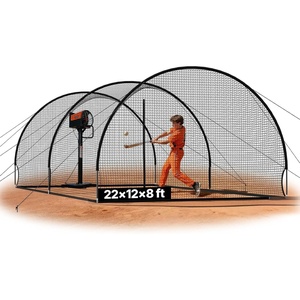 VEVOR Baseball Batting Cage,12-40 Ft Carbon Steel/Fiberglasss Portable Batting Cage, Battings Cages Netting for Indoor Outdoor(22 FT)