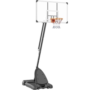 VEVOR Basketball Hoop, Basketball Hoop 44 48 50 54 Inchs PC Backboard, 4.4-10FT Height Adjustable, Basketball Portable Hoop& Goal, Indoor/Outdoor Classic Basketball Court, Teen Adult School Park(White 54in)