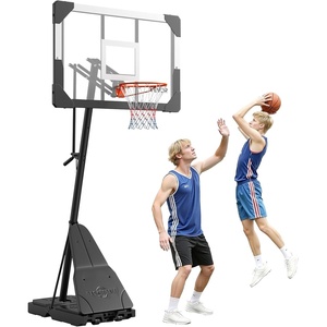 VEVOR Basketball Hoop, Basketball Hoop 44 48 50 54 Inchs PC Backboard, 4.4-10FT Height Adjustable, Basketball Portable Hoop& Goal, Indoor/Outdoor Classic Basketball Court, Teen Adult School Park(Black Quickly Adjust 44in)