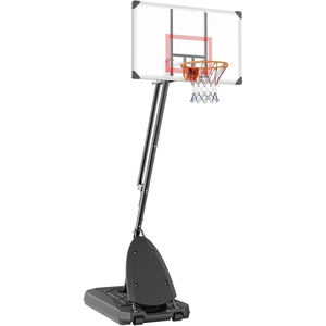 VEVOR Basketball Hoop, Basketball Hoop 44 48 50 54 Inchs PC Backboard, 4.4-10FT Height Adjustable, Basketball Portable Hoop& Goal, Indoor/Outdoor Classic Basketball Court, Teen Adult School Park(White 50in)