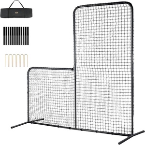 VEVOR Batting Screen – Baseball & Softball Protector with Carry Bag & Ground Stakes, Pitching Net for Pitchers Protection(7×7 ft)