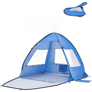 VEVOR Beach Tent Sun Shelter for 2 Person, UPF 50+ Protection, Portable Sun Shade Canopy with Carrying Bag & Sand Pockets, Lightweight and Easy Setup Beach Umbrella for Camping Fishing Outdoor Picnic