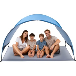 VEVOR Beach Tent Sun Shelter for 4 Person, UPF 50+ Protection, Portable Sun Shade Canopy with Carrying Bag & Ground Stakes, Lightweight and Easy Setup Beach Umbrella for Camping Fishing Outdoor Picnic