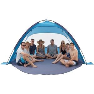 VEVOR Beach Tent Sun Shelter for 6 Person, UPF 50+ Protection, Portable Sun Shade Canopy with Carrying Bag & Sand Pockets, Lightweight and Easy Setup Beach Umbrella for Family Camping Outdoor Picnic(8 Person)